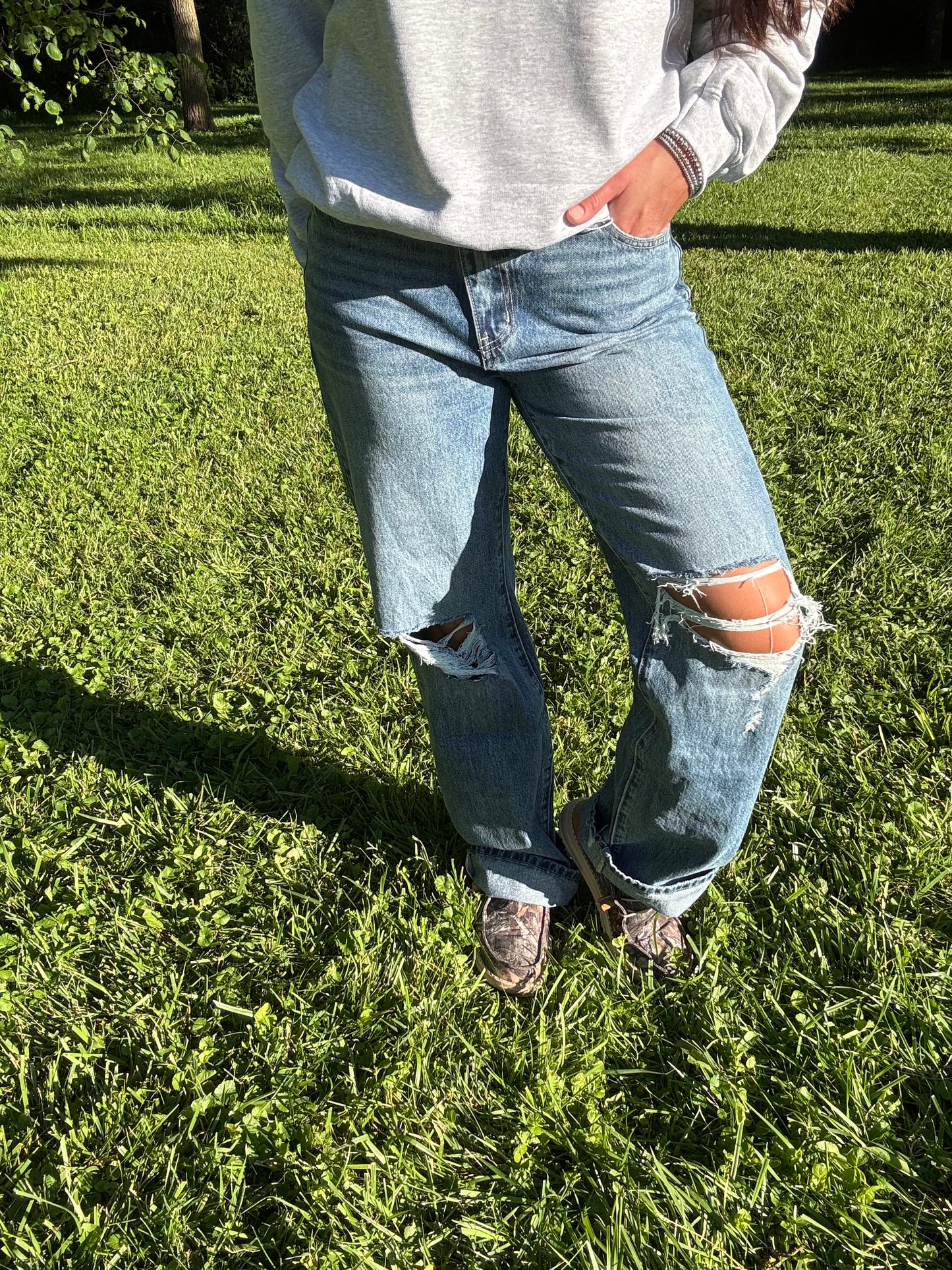 KanCan - High Rise 90's Criss Cross Straight Jeans