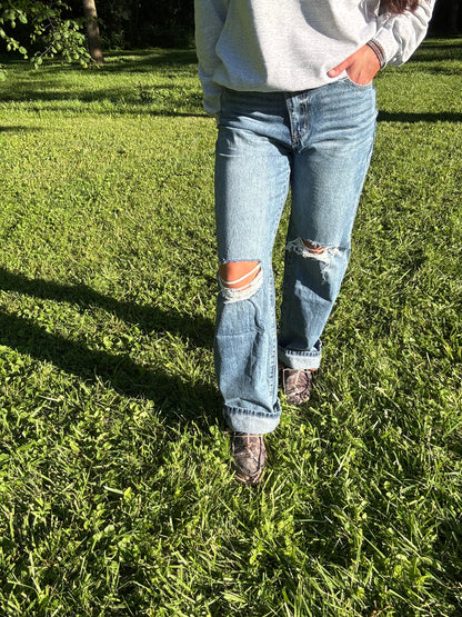 KanCan - High Rise 90's Criss Cross Straight Jeans