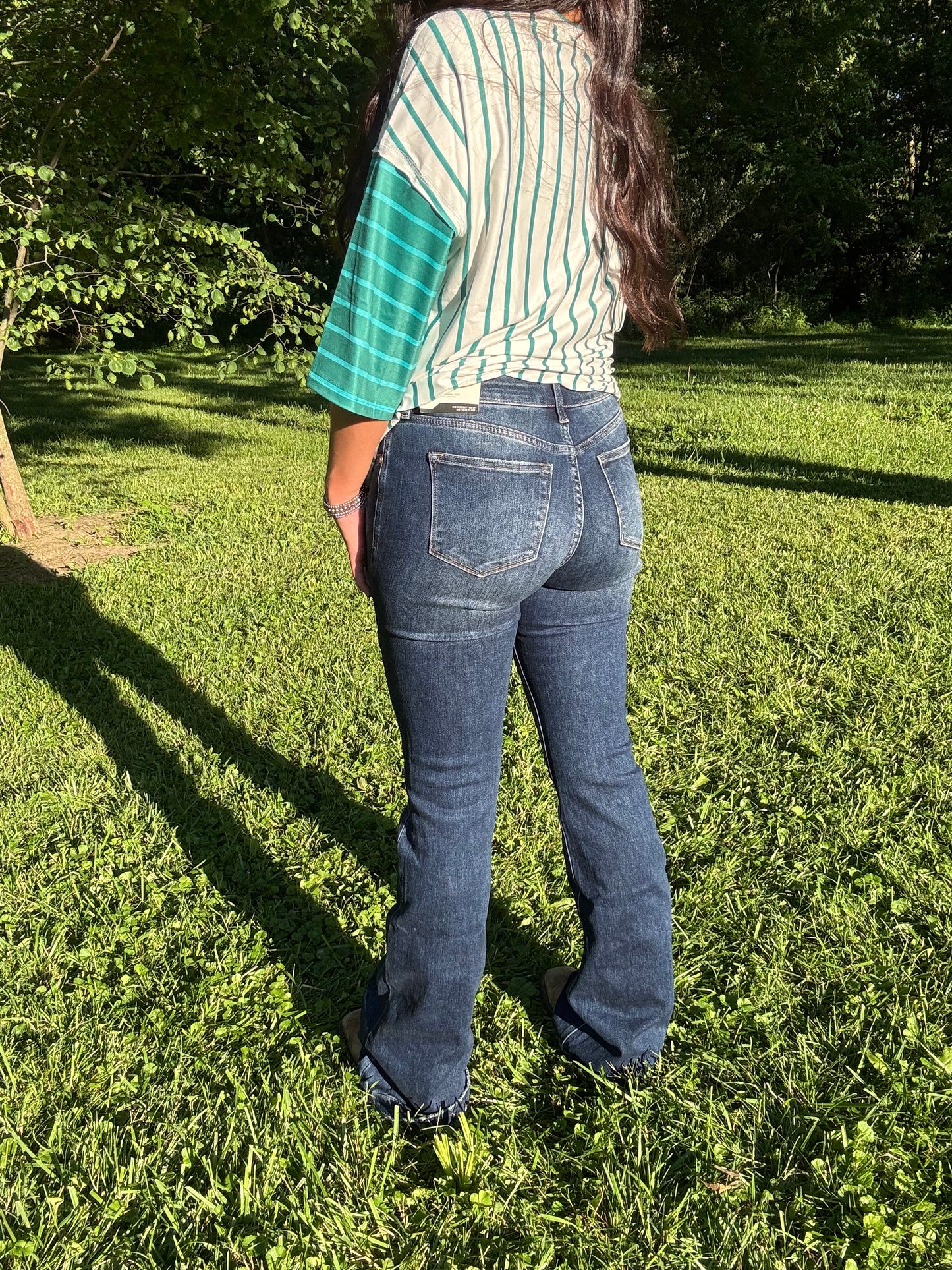 Stripe Colorblock Loose Tee