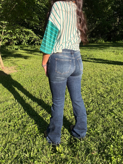 Stripe Colorblock Loose Tee