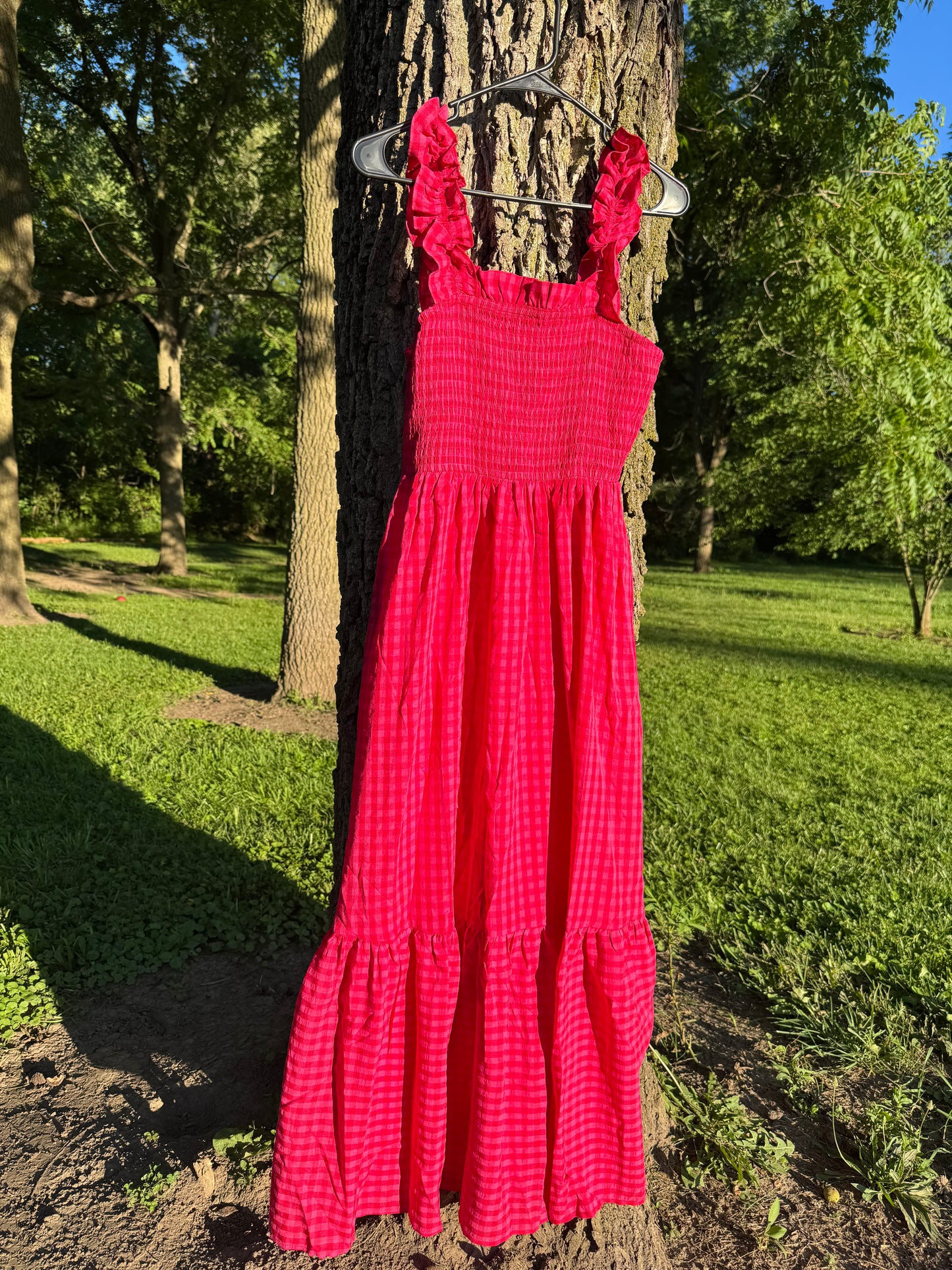 Gingham Plaid Sundress with Pockets