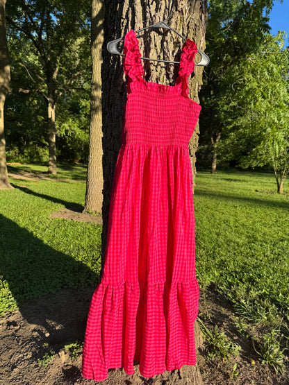 Gingham Plaid Sundress with Pockets