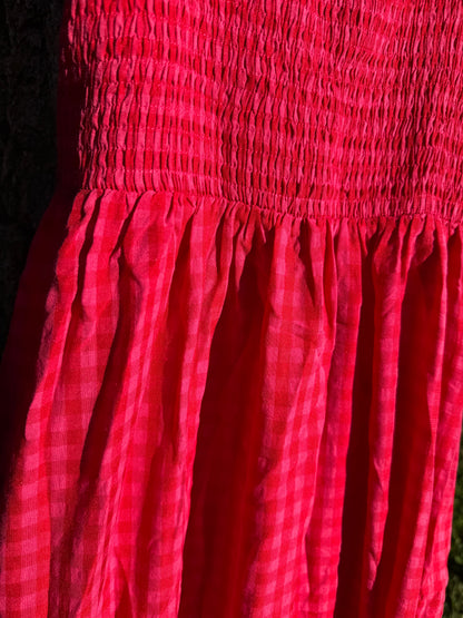 Gingham Plaid Sundress with Pockets