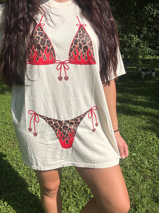 Cheetah Flame Bikini Tee