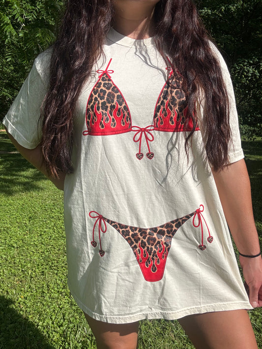Cheetah Flame Bikini Tee
