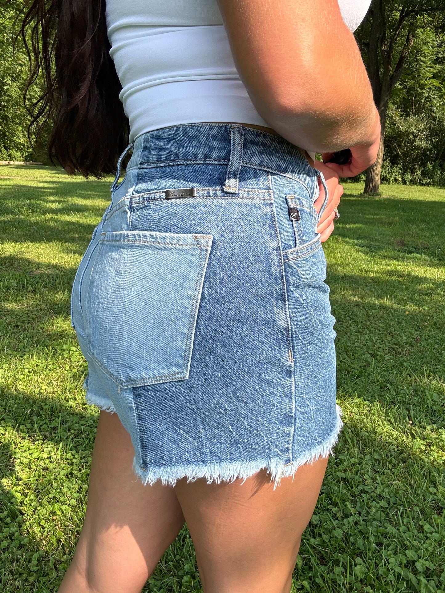 KanCan - Two Tone Ultra High Rise Shorts