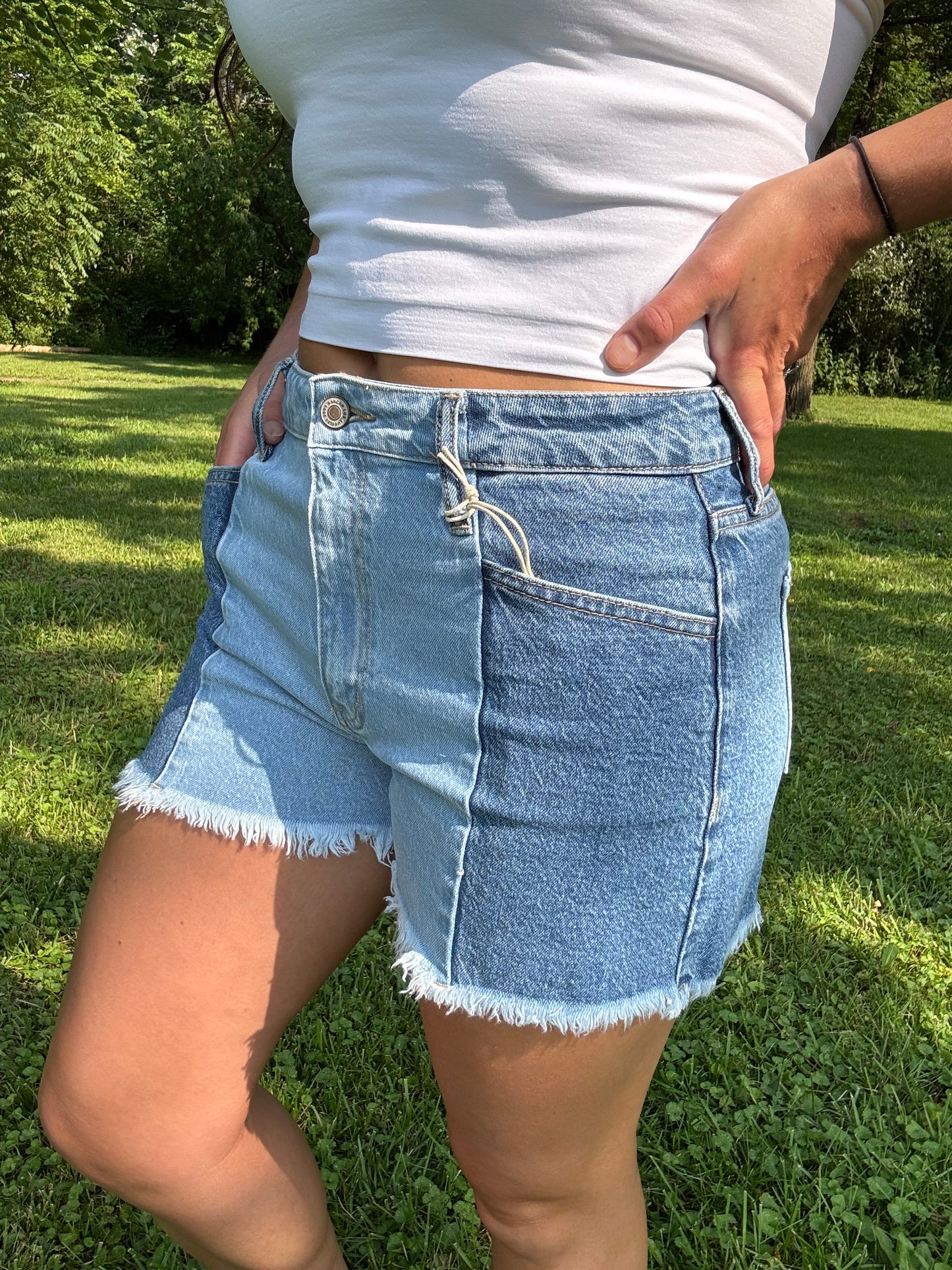 KanCan - Two Tone Ultra High Rise Shorts