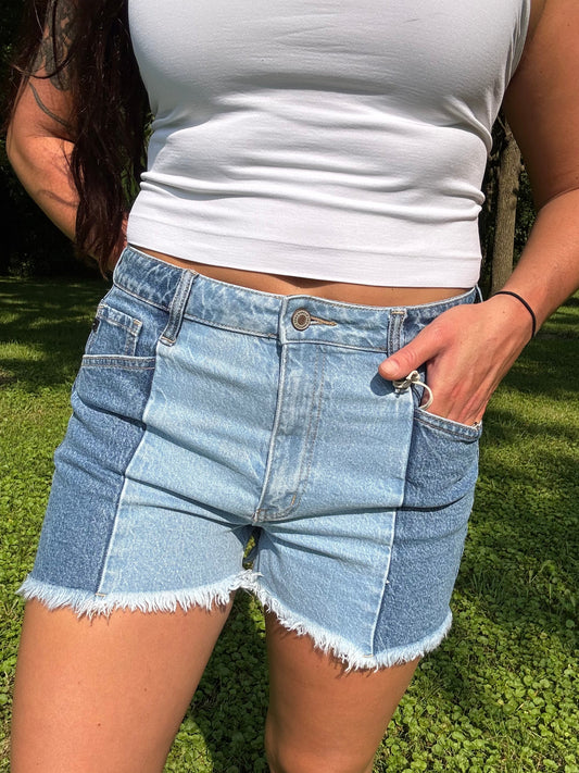 KanCan - Two Tone Ultra High Rise Shorts