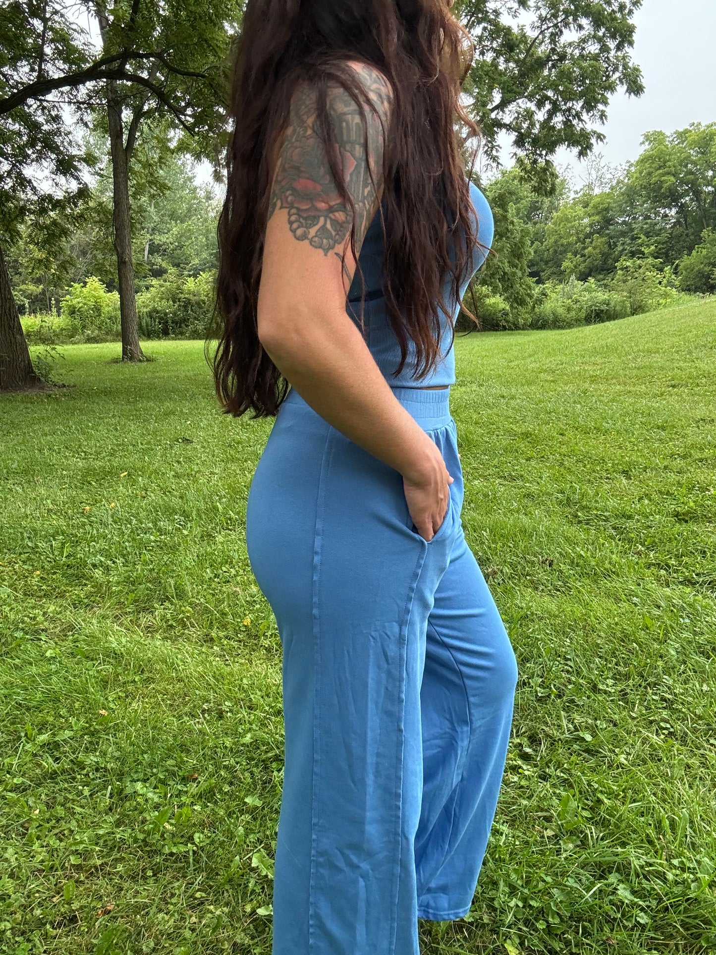 Ribbed Tank Top and Sweatpants Set