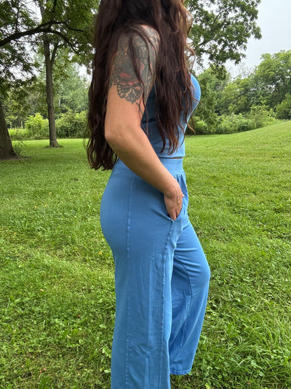 Ribbed Tank Top and Sweatpants Set