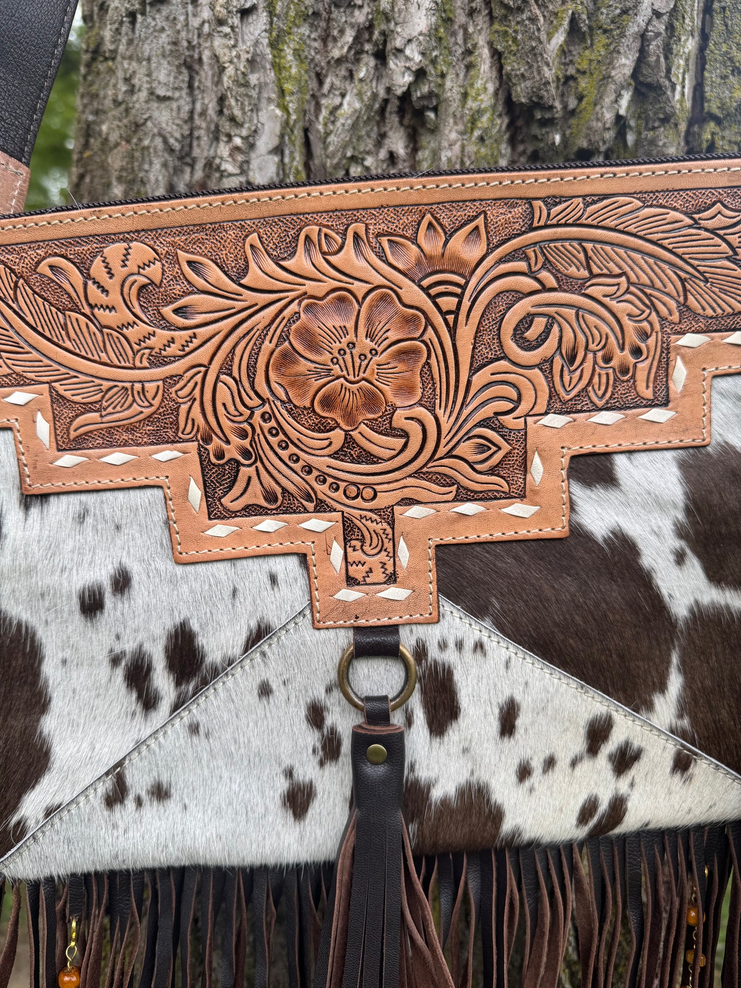 Dixie Crossbody Cowhide Fringe Purse