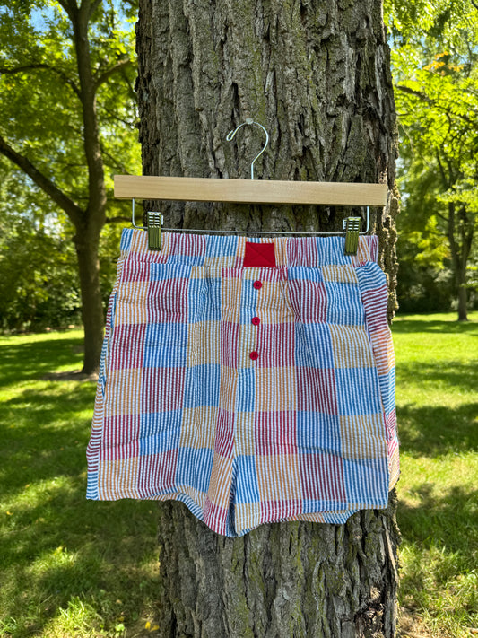 Striped & Checker Boxer Shorts with Pockets