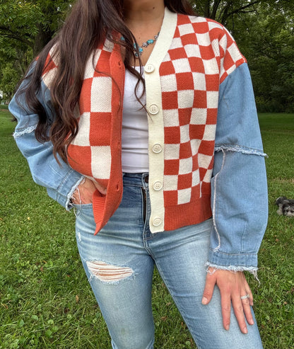 Checker Cardigan