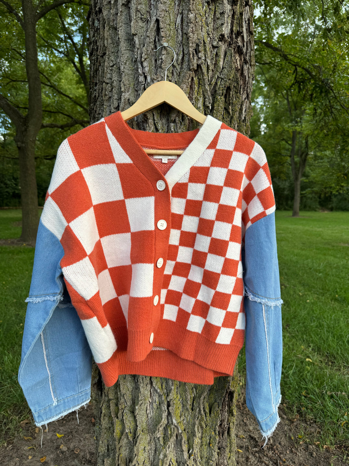 Checker Cardigan