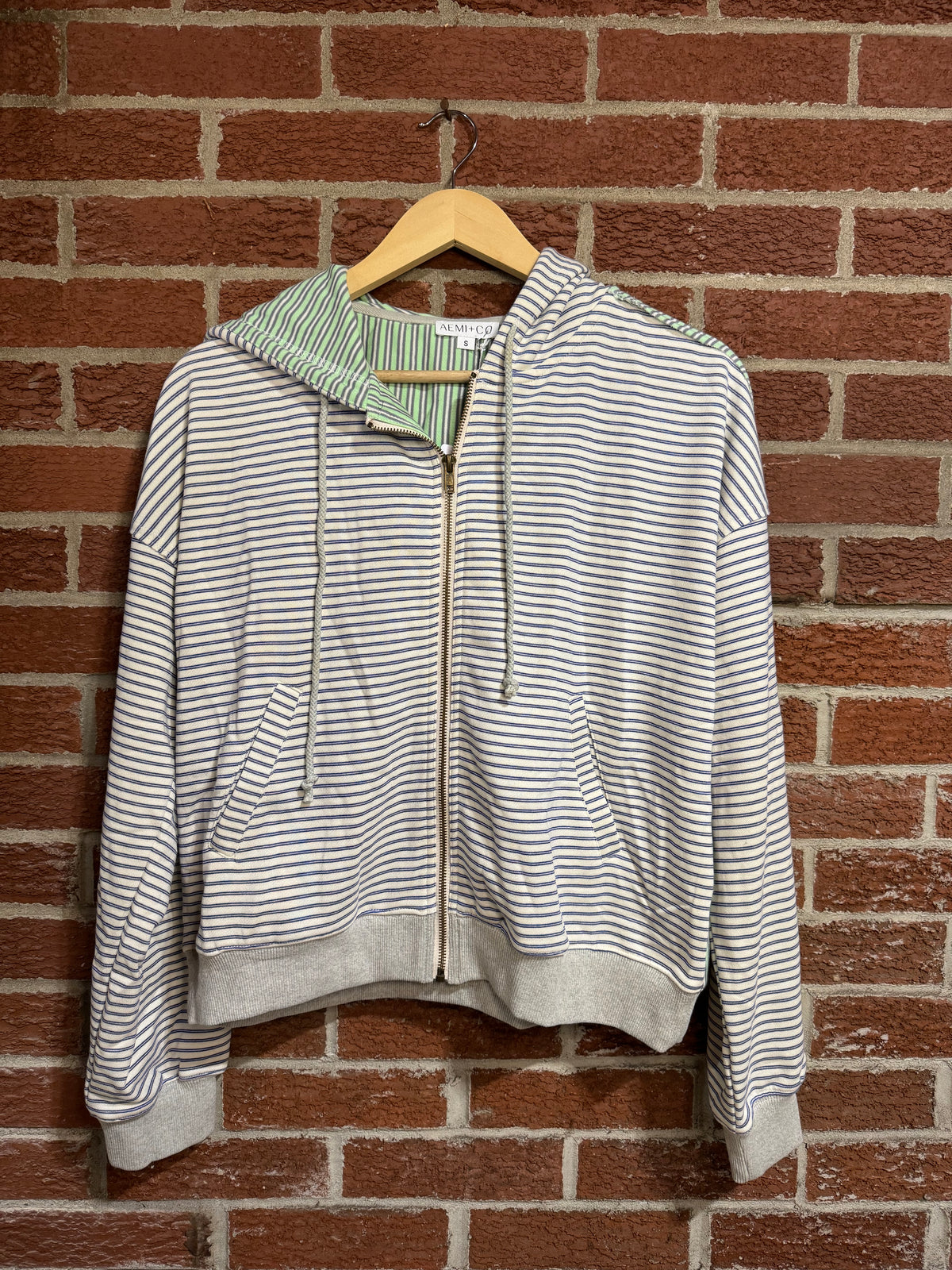 Striped Zip Hoodie