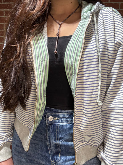 Striped Zip Hoodie
