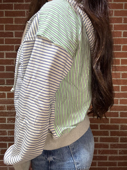 Striped Zip Hoodie
