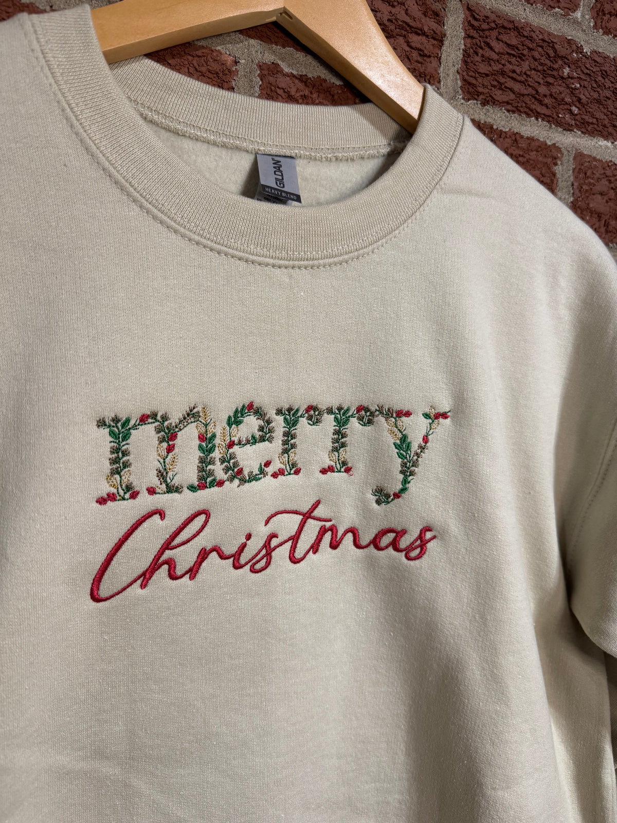 Merry Christmas Embroidered Crewneck